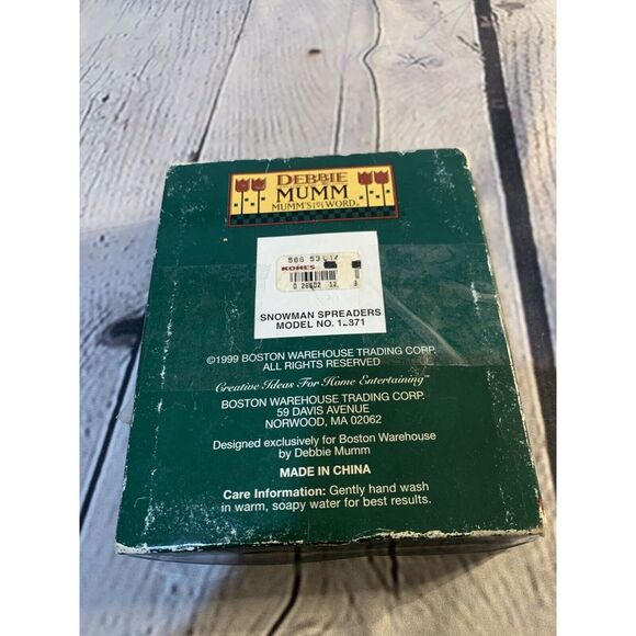 VTG 1999 Boston Warehouse Debbie Mumm Christmas Snowman Spreaders - Pack of 4 - Picture 3 of 9